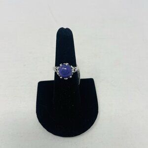 Karis Collection Burmese Purple Jade Size 7 Platinum Bond Brass Ring 4.70ct 5004